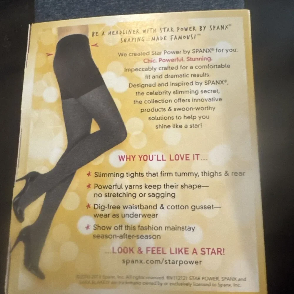 Star Power By Spanx Center Stage Shaping Tights Size C Heathered Gray